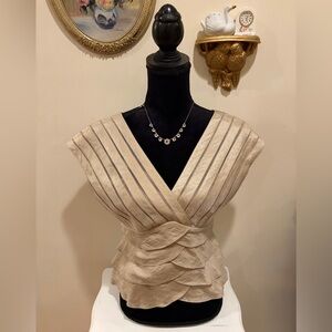 Adrianna Papell Layered Champagne Blouse